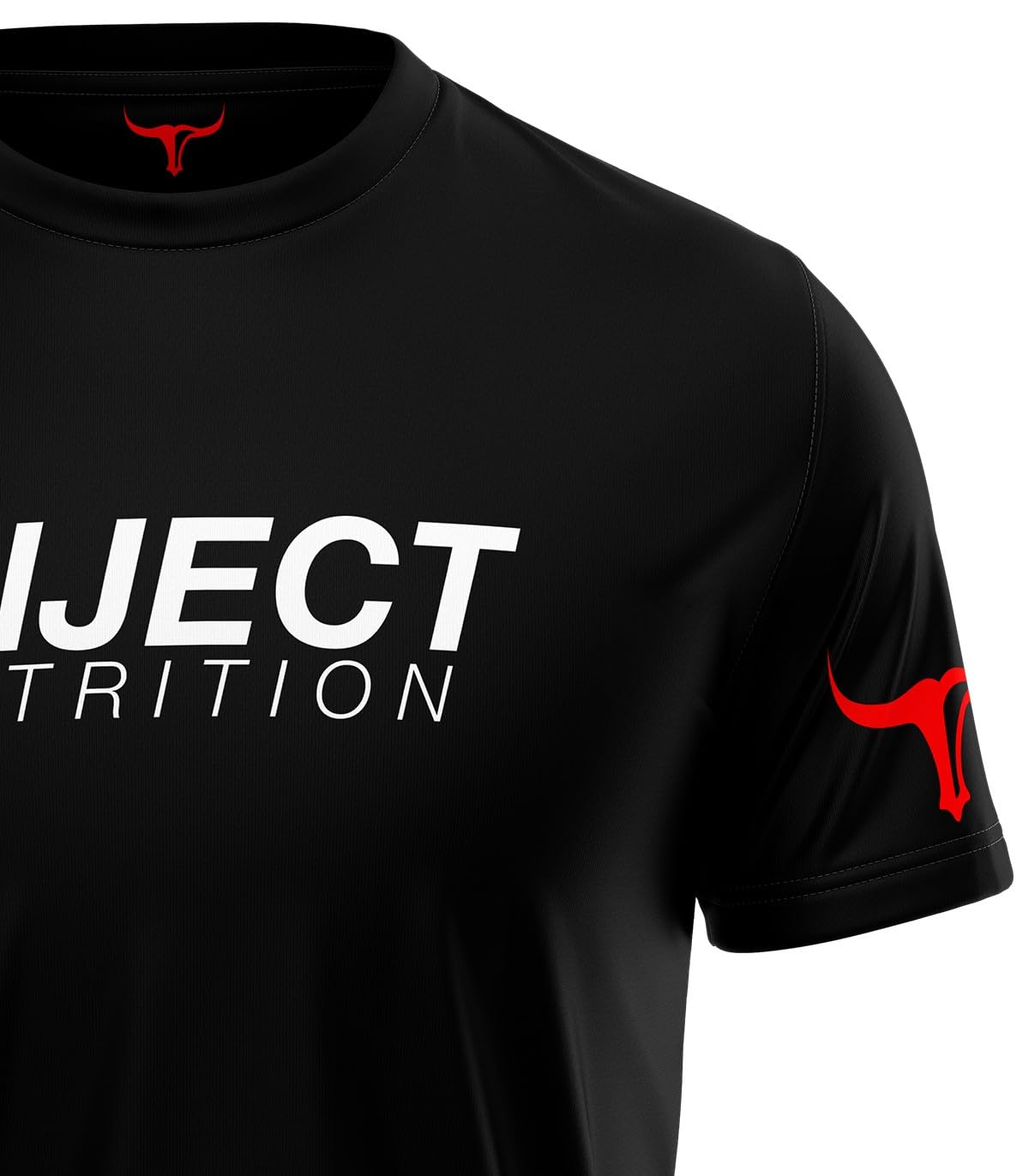 Inject Nutrition T-Shirt maglietta 100% cotone nero dettagli verde 155 g/m²