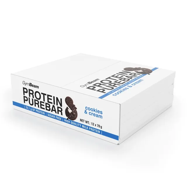 GymBeam PureBar 12x70g Barretta Proteica Cookies Cream Fibre