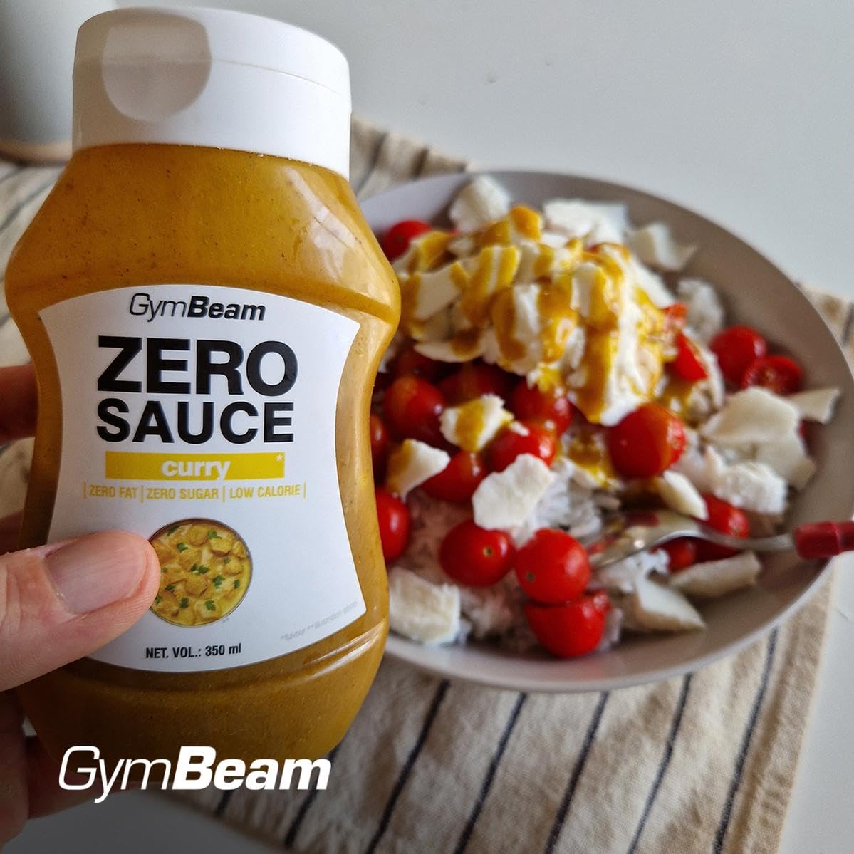 GymBeam Alimentazione Salsa Zero Curry 350 ml senza zuccheri