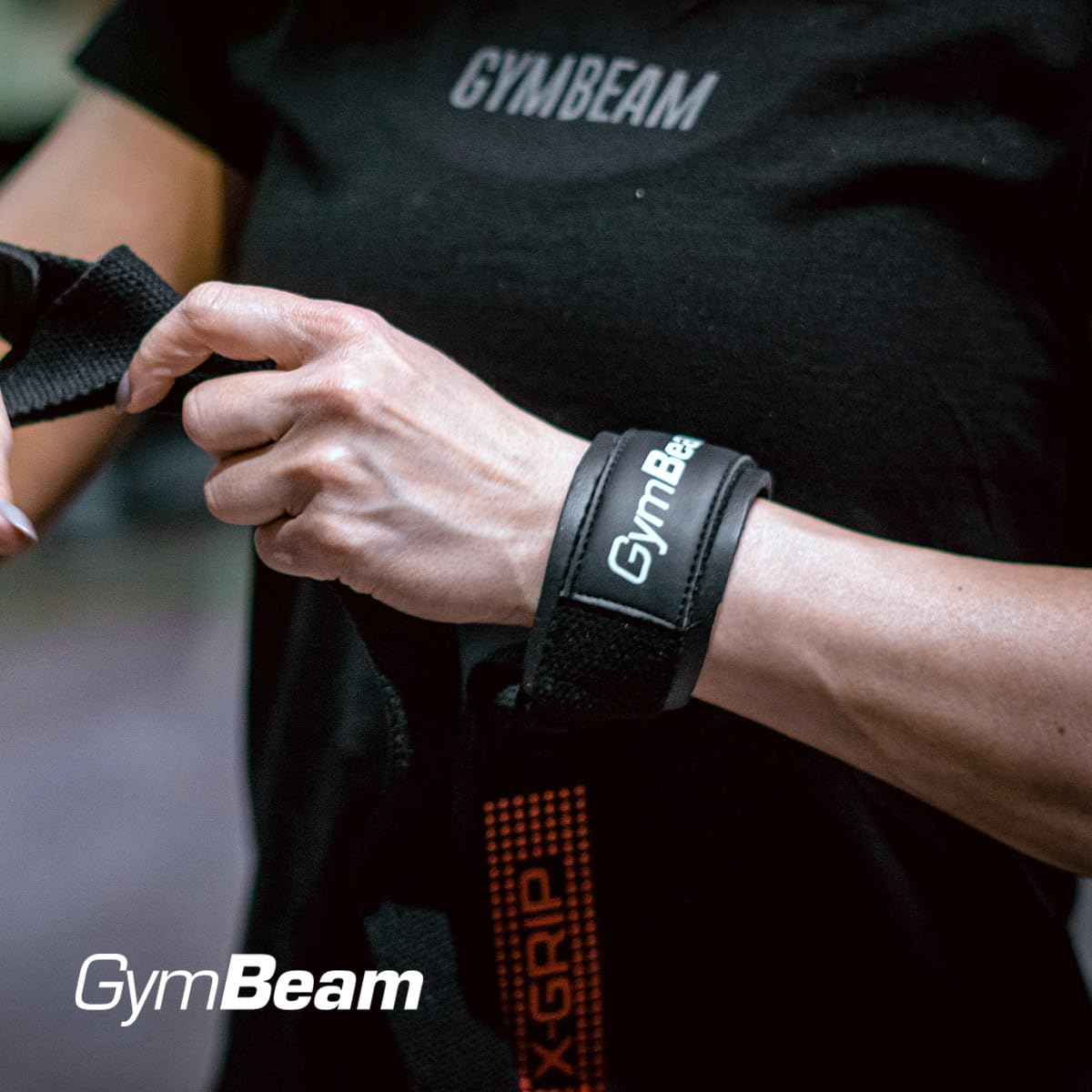 GymBeam X-Grip Cinghie Sollevamento Straps 60x4 cm
