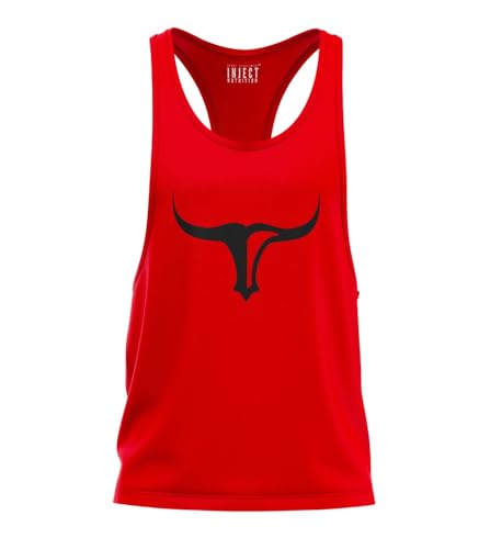 INJECT NUTRITION Red Tank Top Black Torus canotta rossa unisex