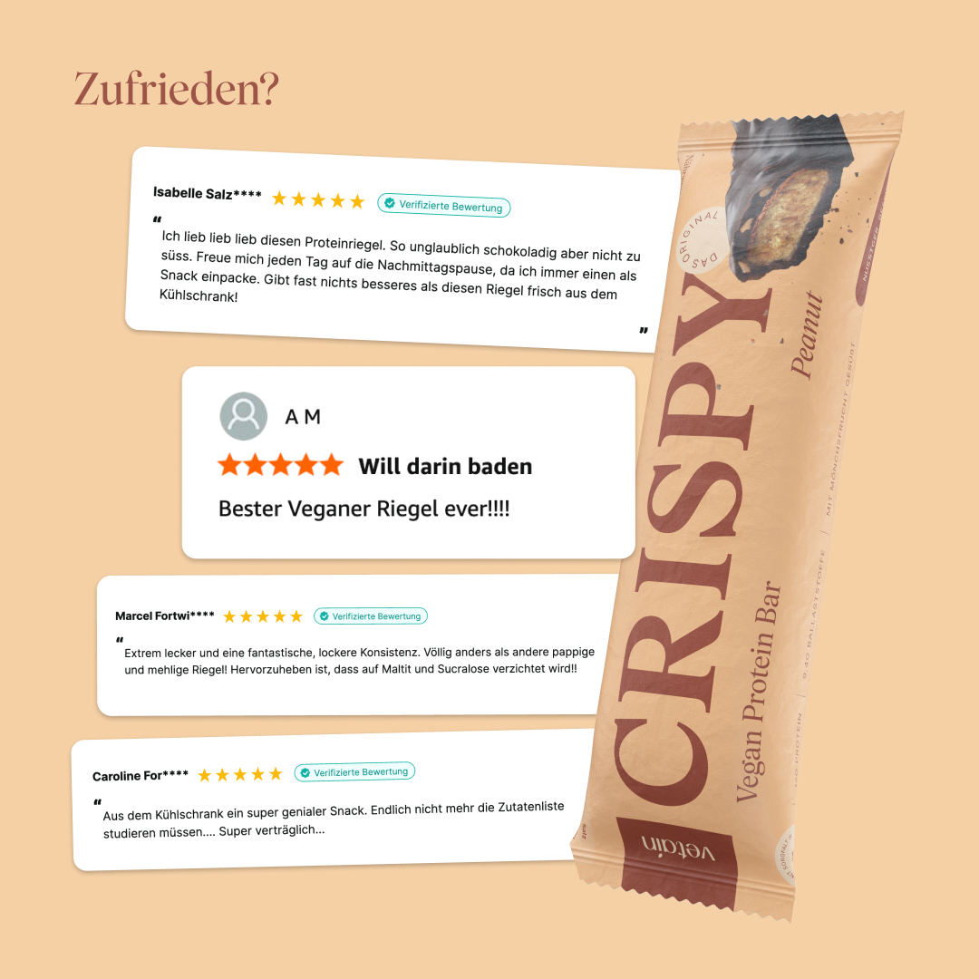 Vetain Crispy barretta proteica peanut 12 pezzi vegana
