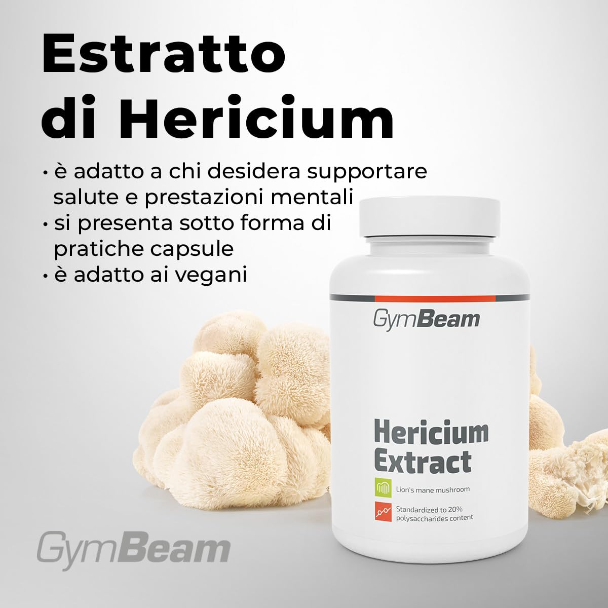 GymBeam Hericium Erinaceus 500 mg Capsule Memoria