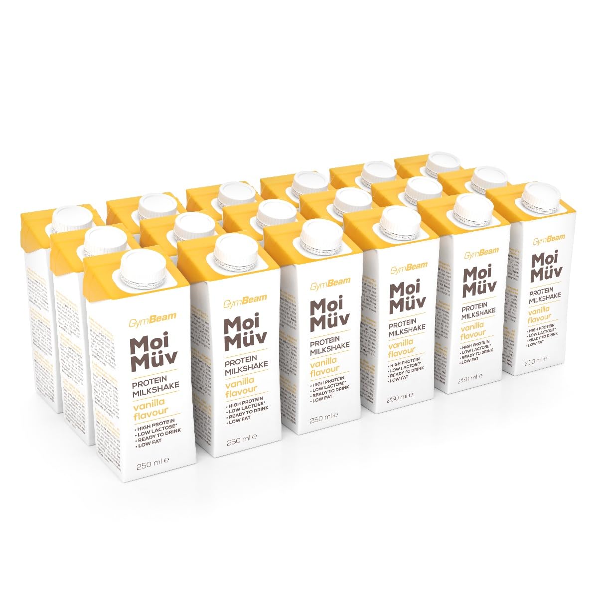 GymBeam MoiMüv milkshake proteico cioccolato 18x250 ml