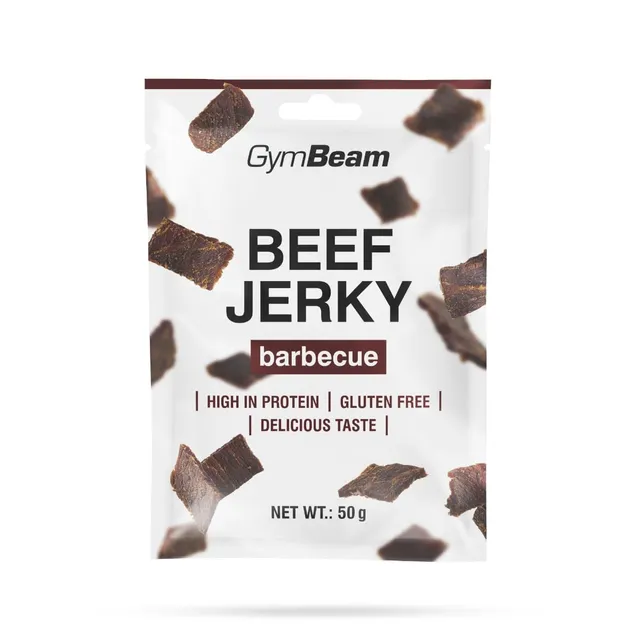 GymBeam Beef Jerky carne secca barbecue 50 g 64% proteine
