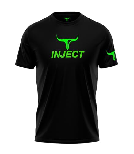 Inject Nutrition T-Shirt maglietta 100% cotone nero stampa Torus 155 g/m²