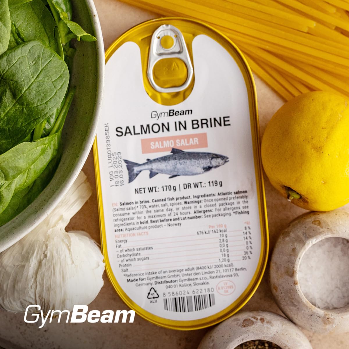 GymBeam Salmone in Salamoia Norvegese 170 g Proteico Omega 3