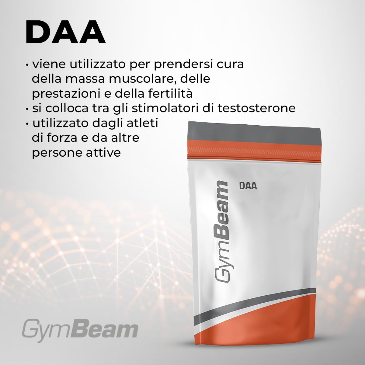 GymBeam DAA Acido D-Aspartico Polvere 250 g Vegano