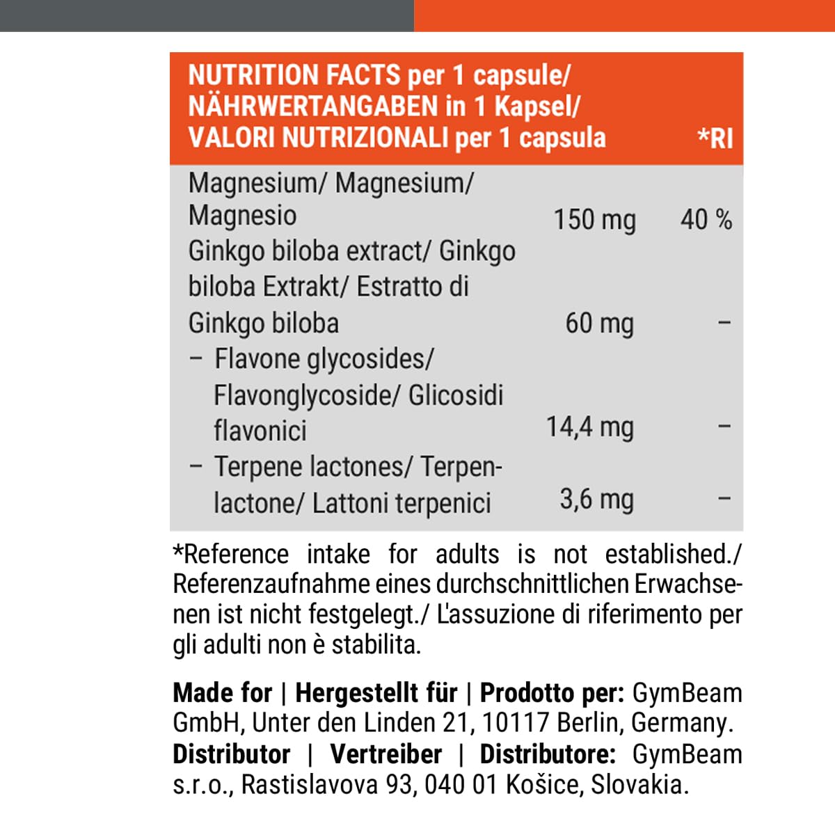 GymBeam Minerali Ginkgo Biloba Magnesio 90 capsule
