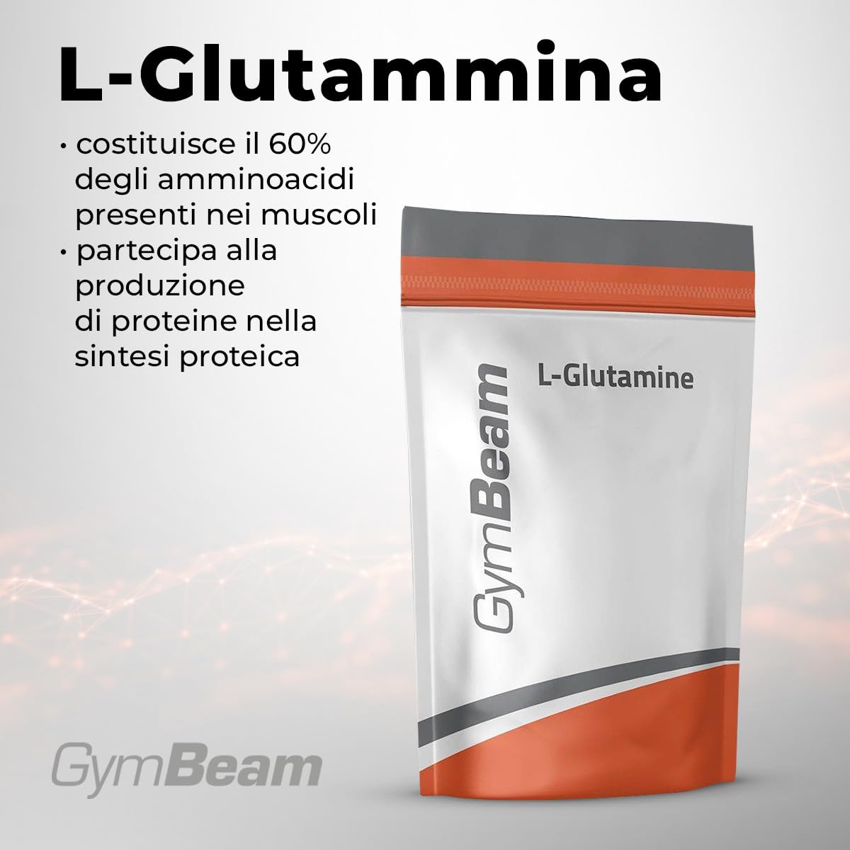 GymBeam L-Glutammina Polvere Non Aromatizzato 250 g Pura