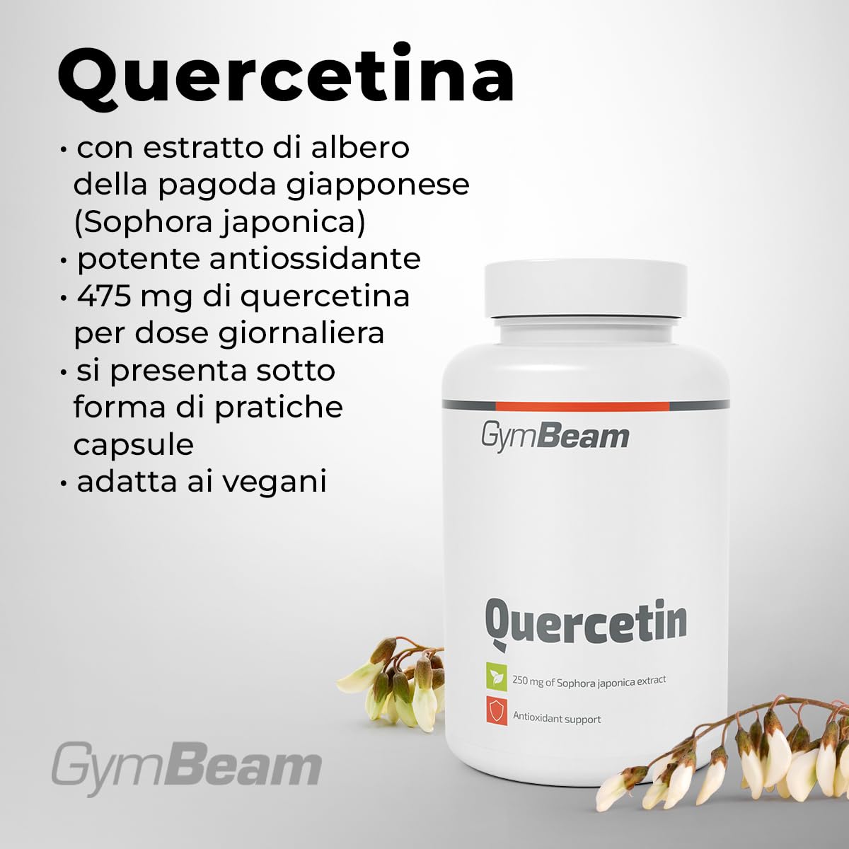 GymBeam Longevità Quercetina integratore 475 mg 90 capsule