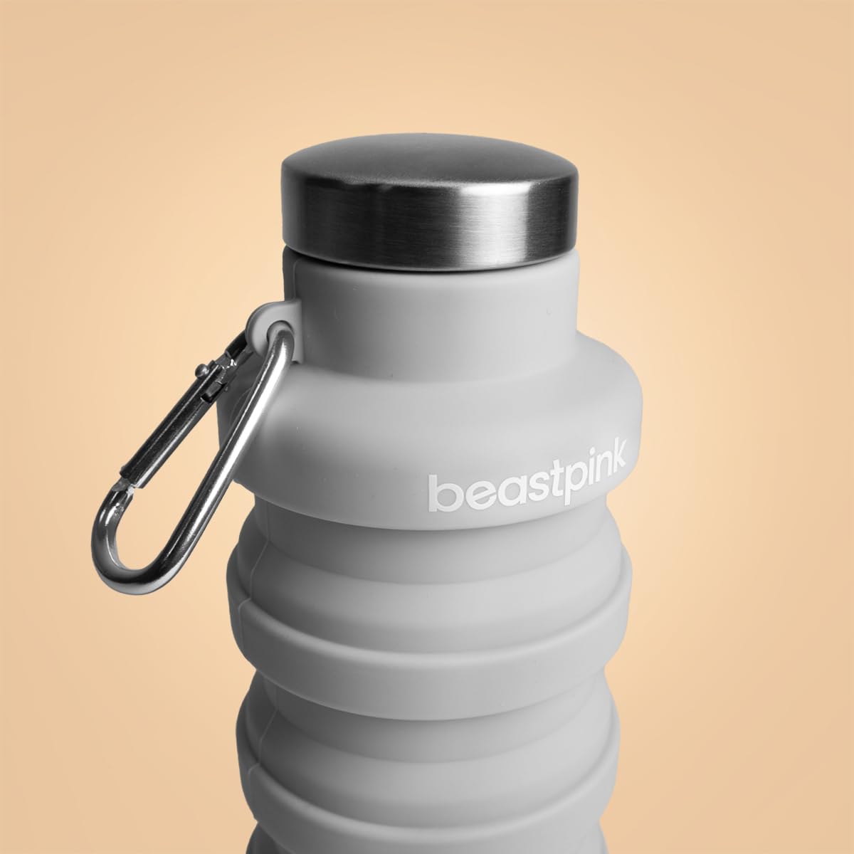 GymBeam Borraccia Pieghevole 500ml Silicone Grigia