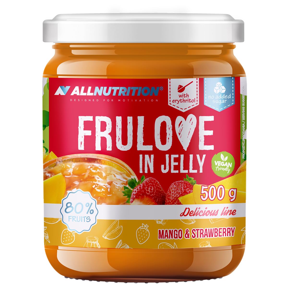 AllNutrition Frulove gelatina mango fragola senza zucchero 500g