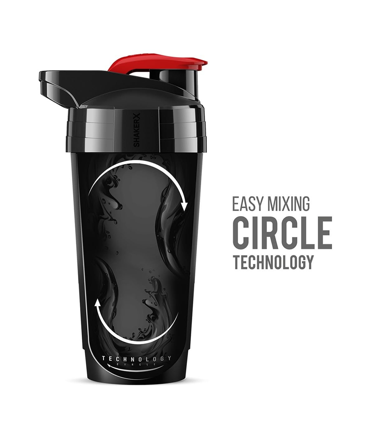 INJECT NUTRITION Shaker Circle 700ml shaker proteine nero rosso