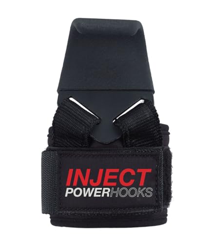 Inject Nutrition Accessori Training Power Hooks Ganci Neri Acciaio