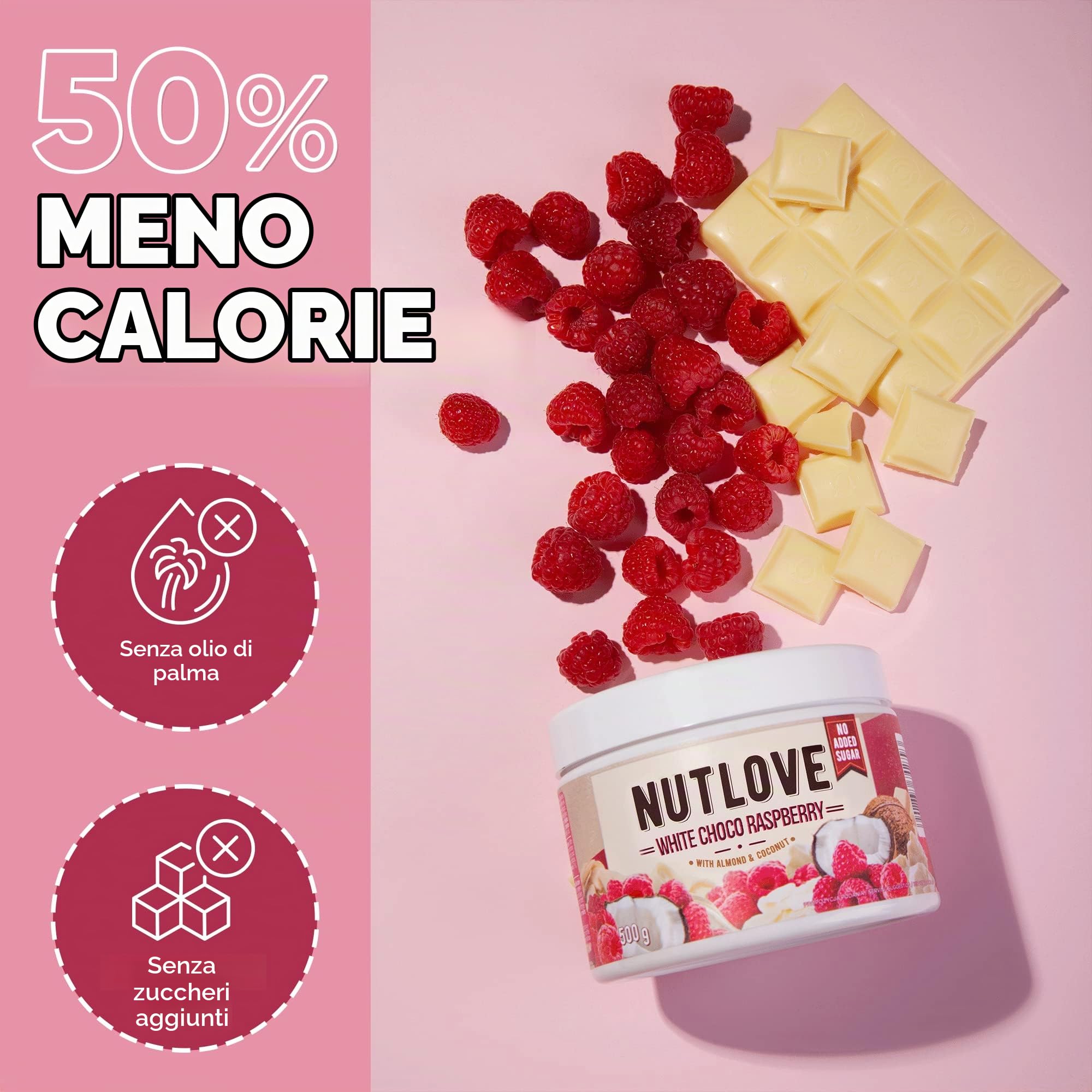 AllNutrition Nutlove White Choco Raspberry crema 500g light