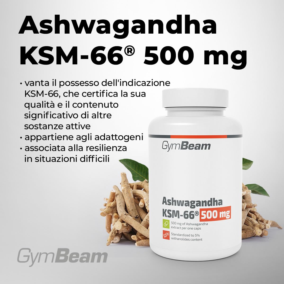 GymBeam Ashwagandha KSM-66 500 mg Capsule Stress