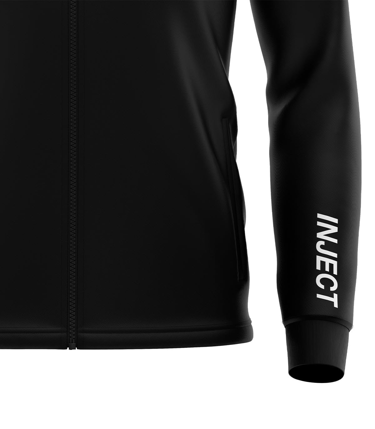 INJECT Raglan Giacca Sportiva Zip Nero Logo Rosso