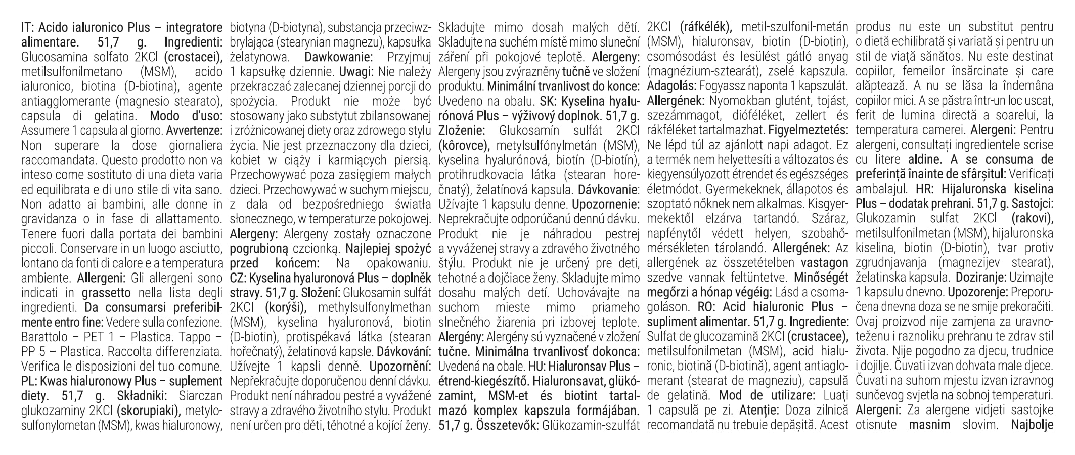 GymBeam Articolazioni Acido Ialuronico Plus capsule 60 cps