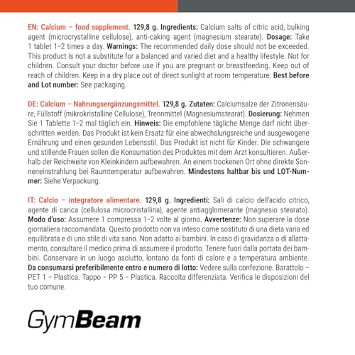 GymBeam Minerali Calcio 400 mg capsule 60 pz ossa e muscoli