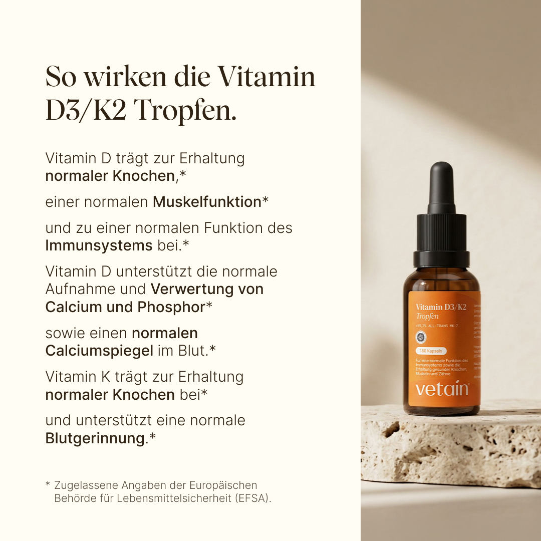 Vetain D3 K2 gocce vegane 1000 UI vitamina D3