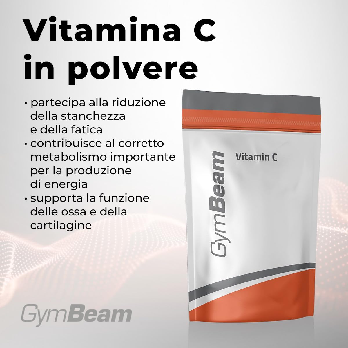 GymBeam Vitamina C in Polvere 250 g Acido Ascorbico