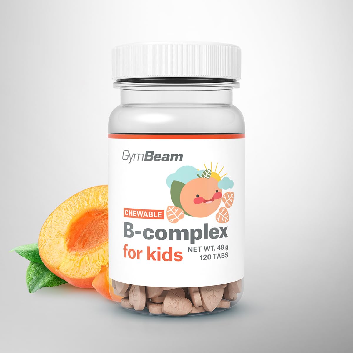 GymBeam B-Complex masticabili bambini albicocca 120