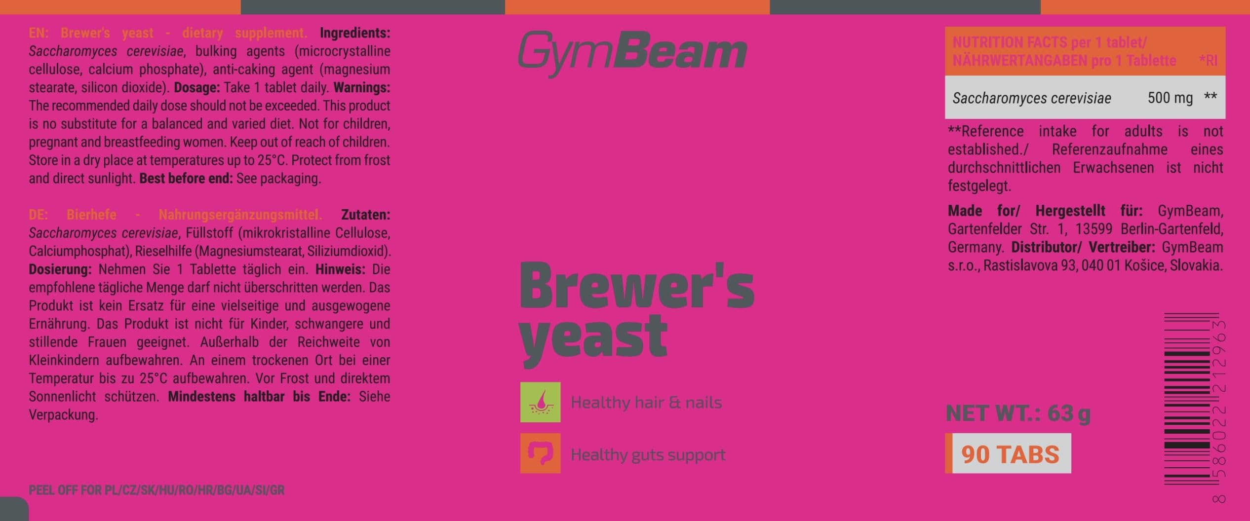 GymBeam Lievito di Birra compresse 500 mg 90 cpr vitamine B