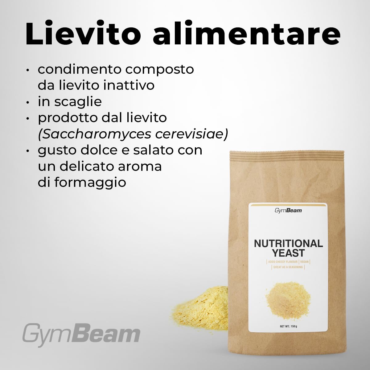 GymBeam Alimentazione Lievito Alimentare Condimento 150 g Parmigiano Vegano