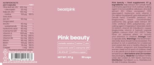 GymBeam Pink Beauty Integratore Bellezza 90 capsule acido ialuronico