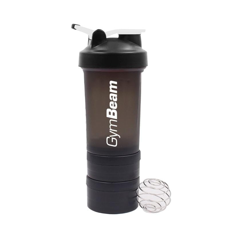 GymBeam Multi-Storage 450ml Shaker Proteine con 2 Scomparti Pallina
