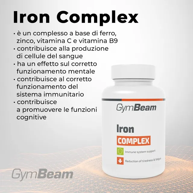 GymBeam Minerali Iron Complex Ferro 120cps Zinco Vitamina C