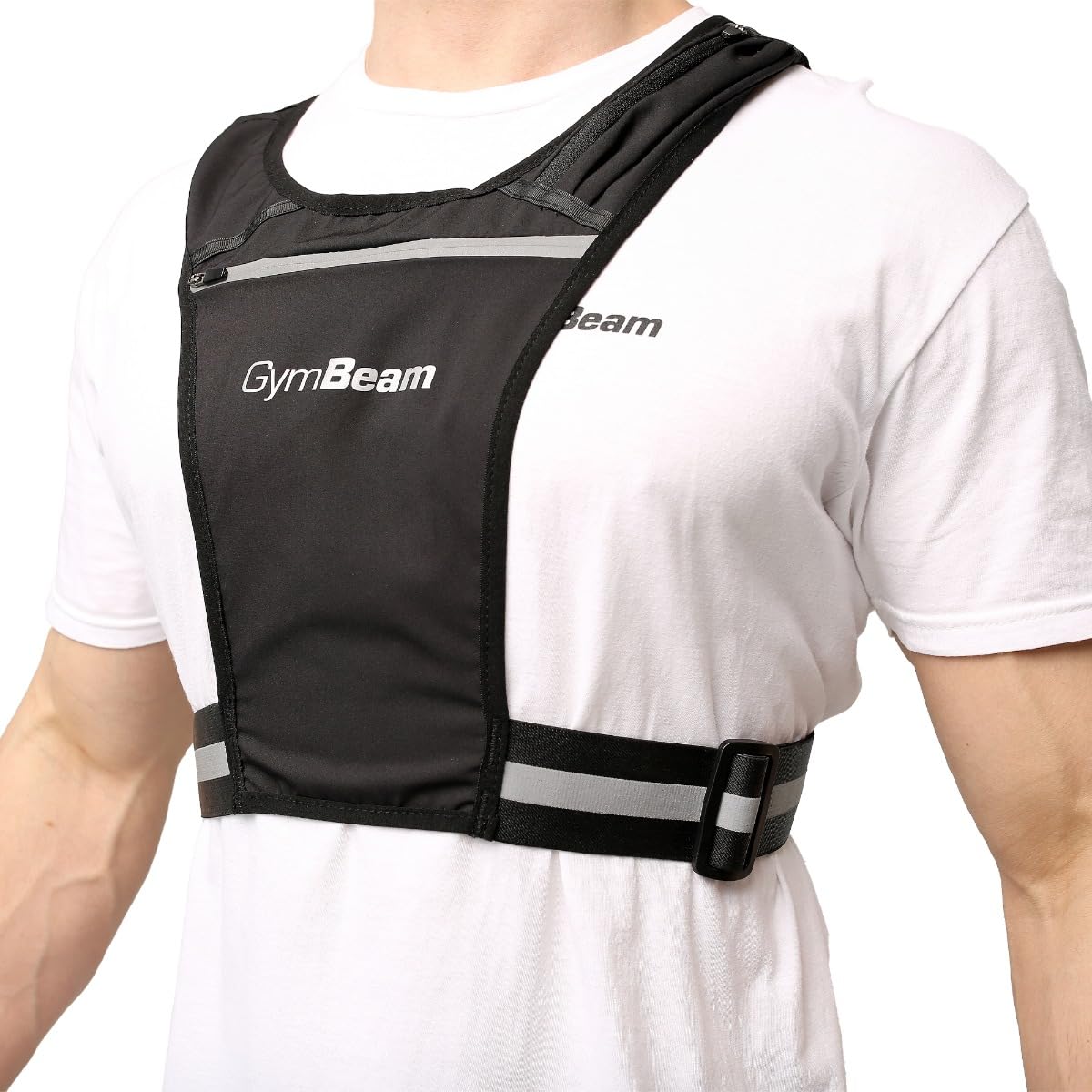 GymBeam Pulse Gilet Running Riflettente con Tasche