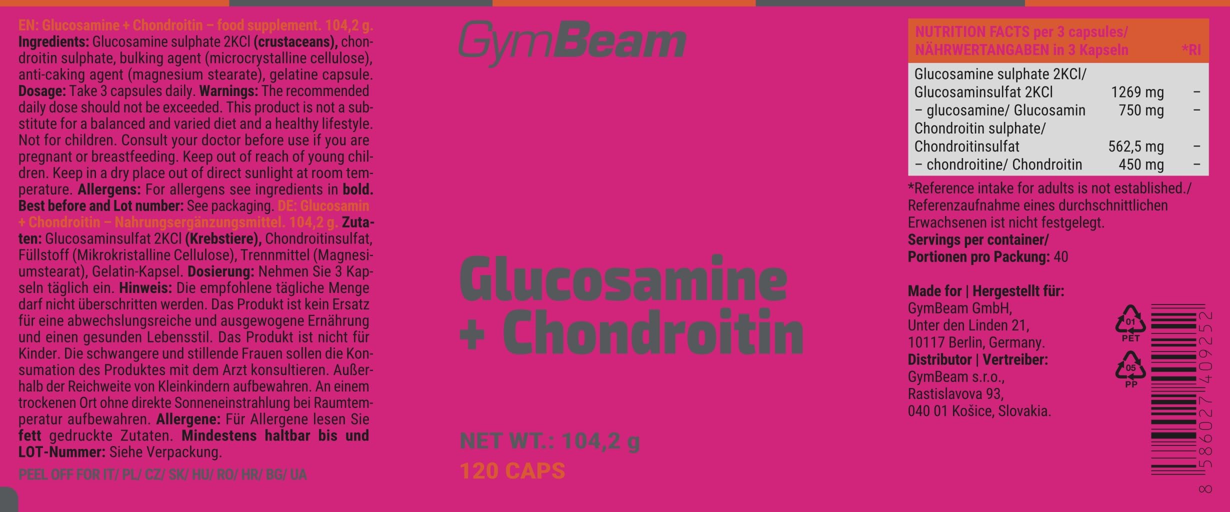GymBeam Glucosamina Condroitina Capsule Articolazioni