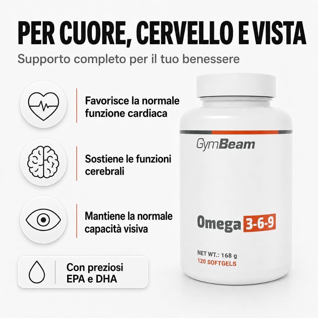 GymBeam Grassi Sani Omega 3-6-9 120 cps EPA DHA