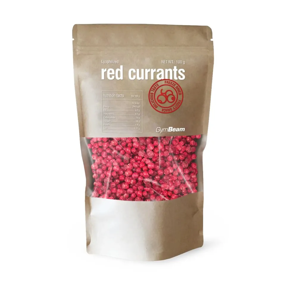 GymBeam Ribes Rosso Liofilizzato 100 g Frutta Bio Senza Zuccheri