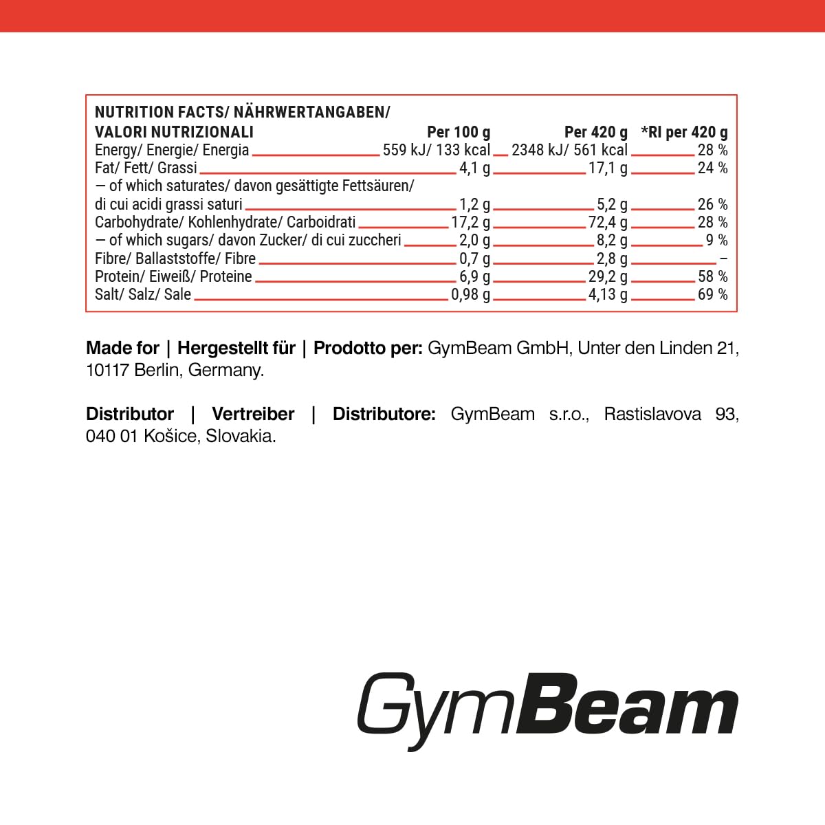 GymBeam Proteine Pollo Riso Asiatico pasto pronto 420g cocco