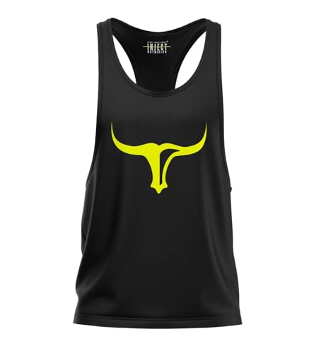 INJECT NUTRITION Black Tank Top Yellow Torus canotta nera unisex