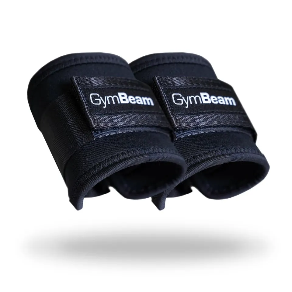GymBeam Cavigliere Palestra Velcro Acciaio 2 Pezzi Black