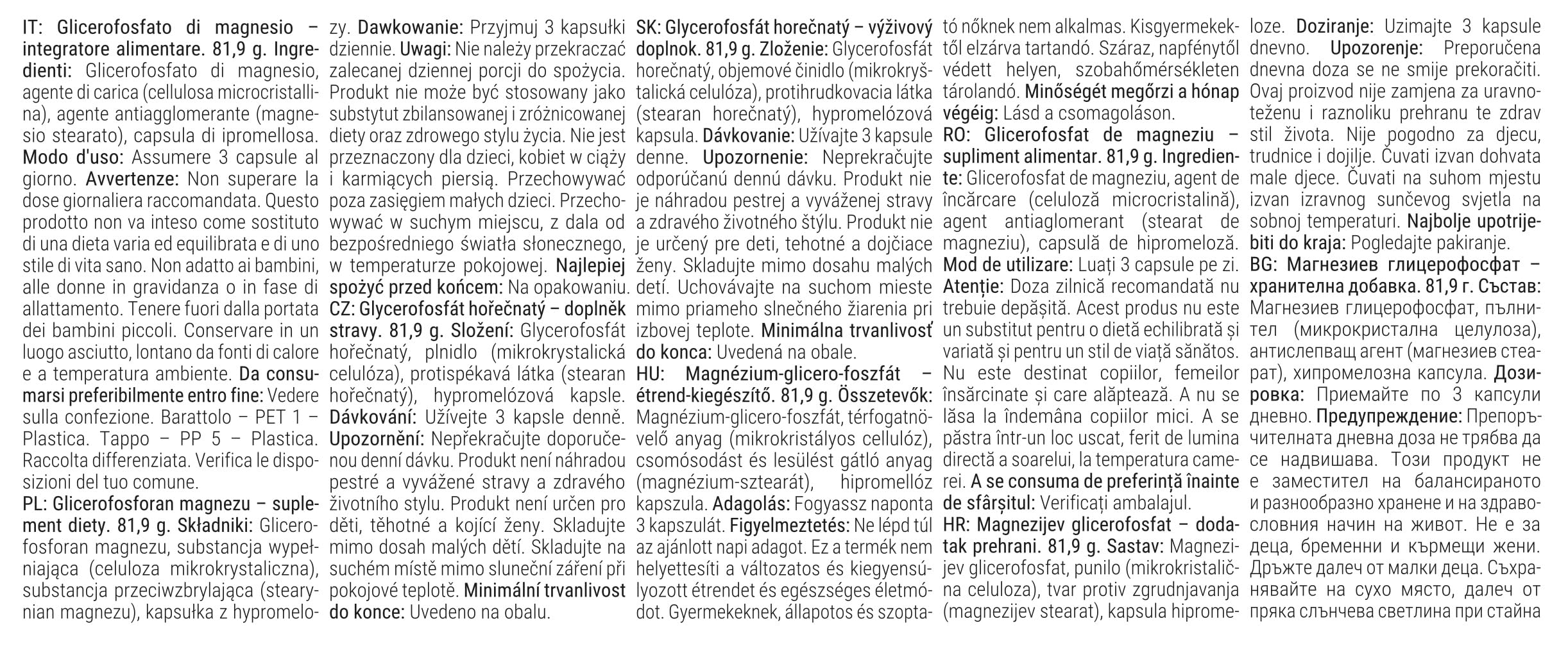 GymBeam Magnesio Glicerofosfato Capsule Alta Biodisponibilità