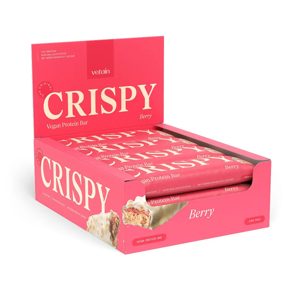Vetain Crispy Barrette Proteiche Berry 12 Pezzi Vegane