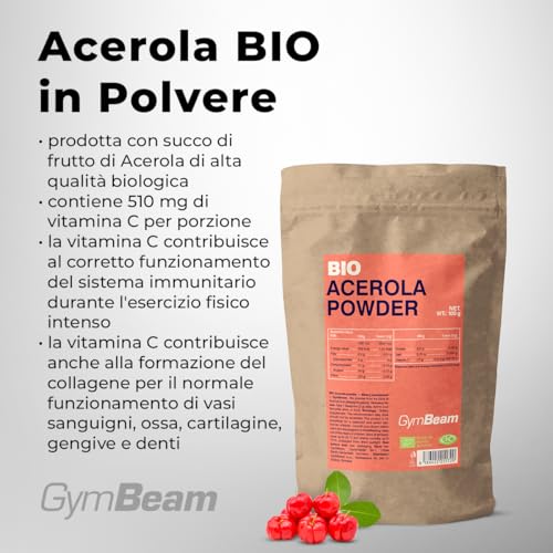 GymBeam Acerola BIO Polvere 100g 510mg Vitamina C