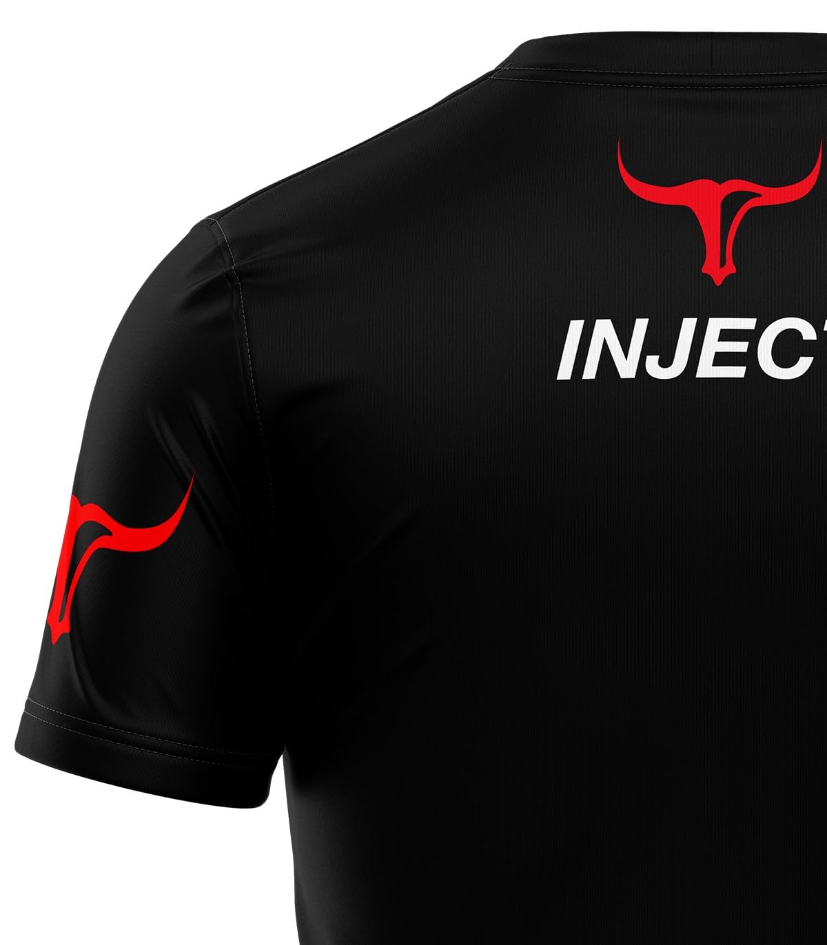 Inject Nutrition T-Shirt maglietta 100% cotone nero dettagli verde 155 g/m²
