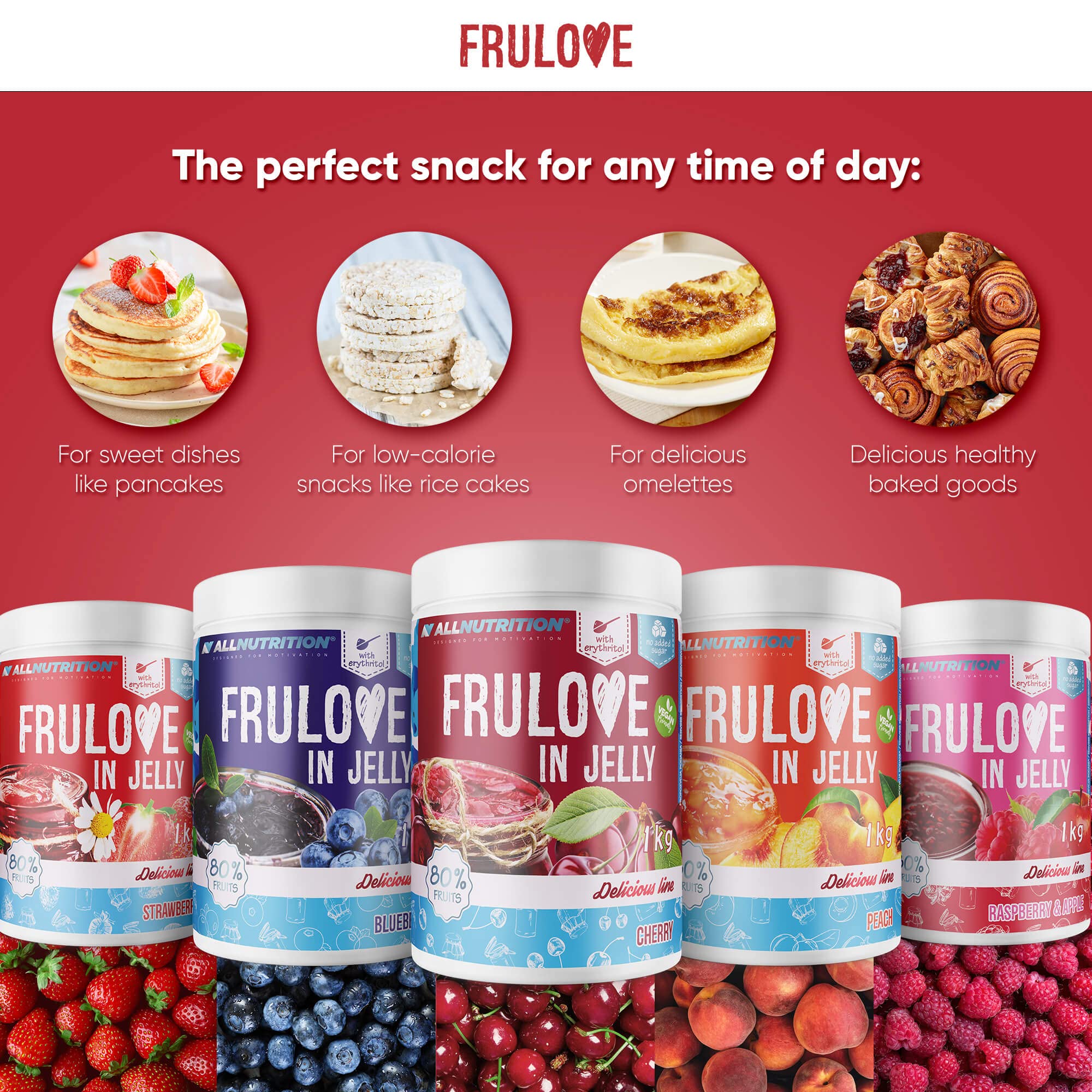 AllNutrition Frulove Marmellata Mela e Pera 1000g Senza Zucchero