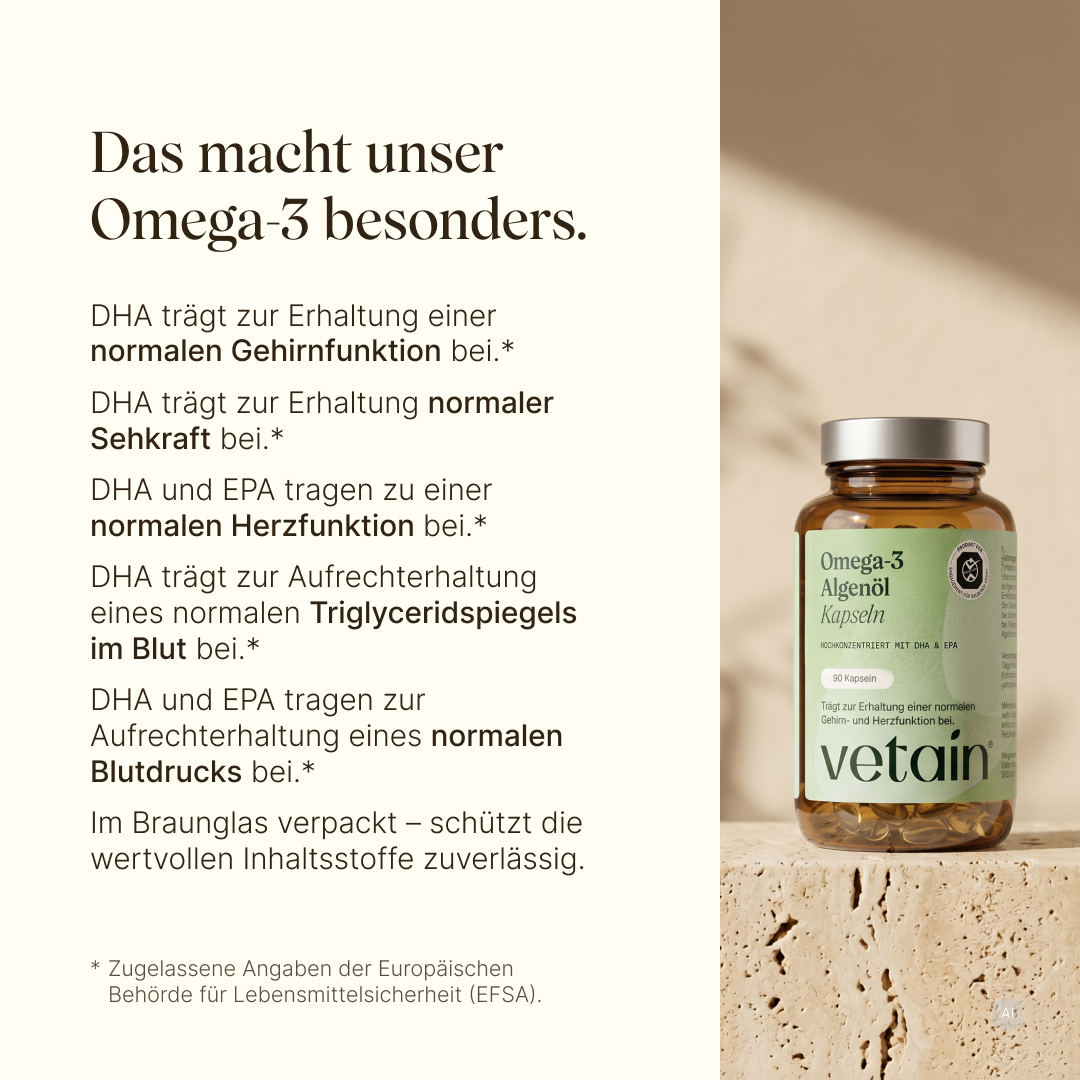 Vetain Vitamine Omega 3 Algae Oil vegan 90 capsule EPA DHA