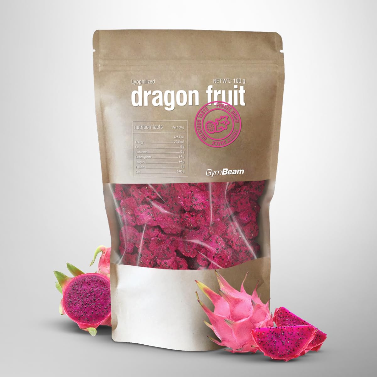 GymBeam Dragon Fruit liofilizzato pitaya 100g croccante