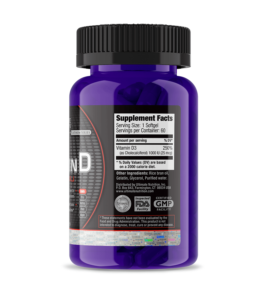 Ultimate Nutrition Vitamina D3 1000 UI Softgel 90 Capsule Ossa