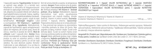 GymBeam Vitamina A capsule 60 cps 3000 µg retinolo