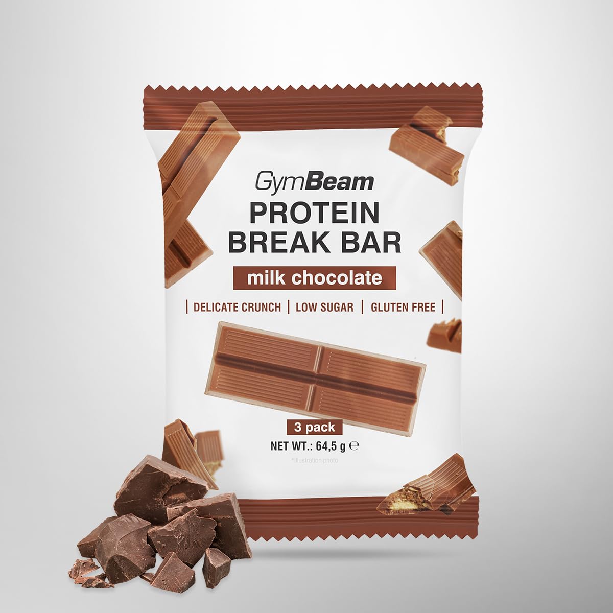 GymBeam Break barretta proteica 3Pack wafer basso zucchero