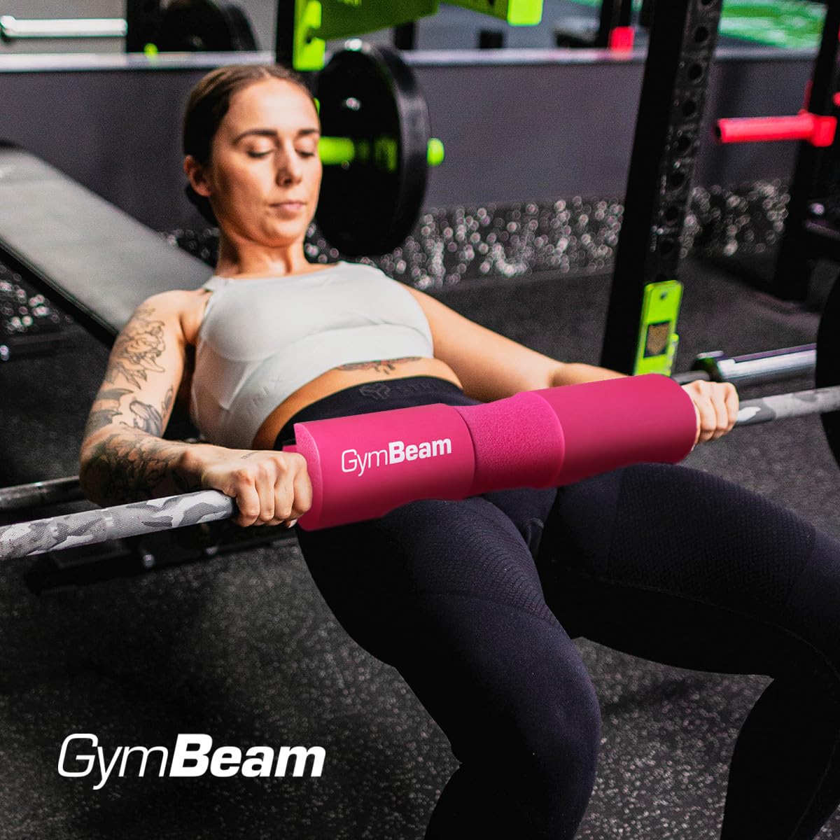 GymBeam Barbell Pad cuscinetto bilanciere rosa squat NBR